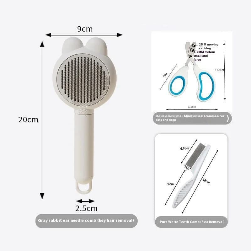 Cat Grooming Supplies 3 piece set include Round Hole Cat Nail Clippers  Pet Comb Pet Grooming Brush Flea prevention tools