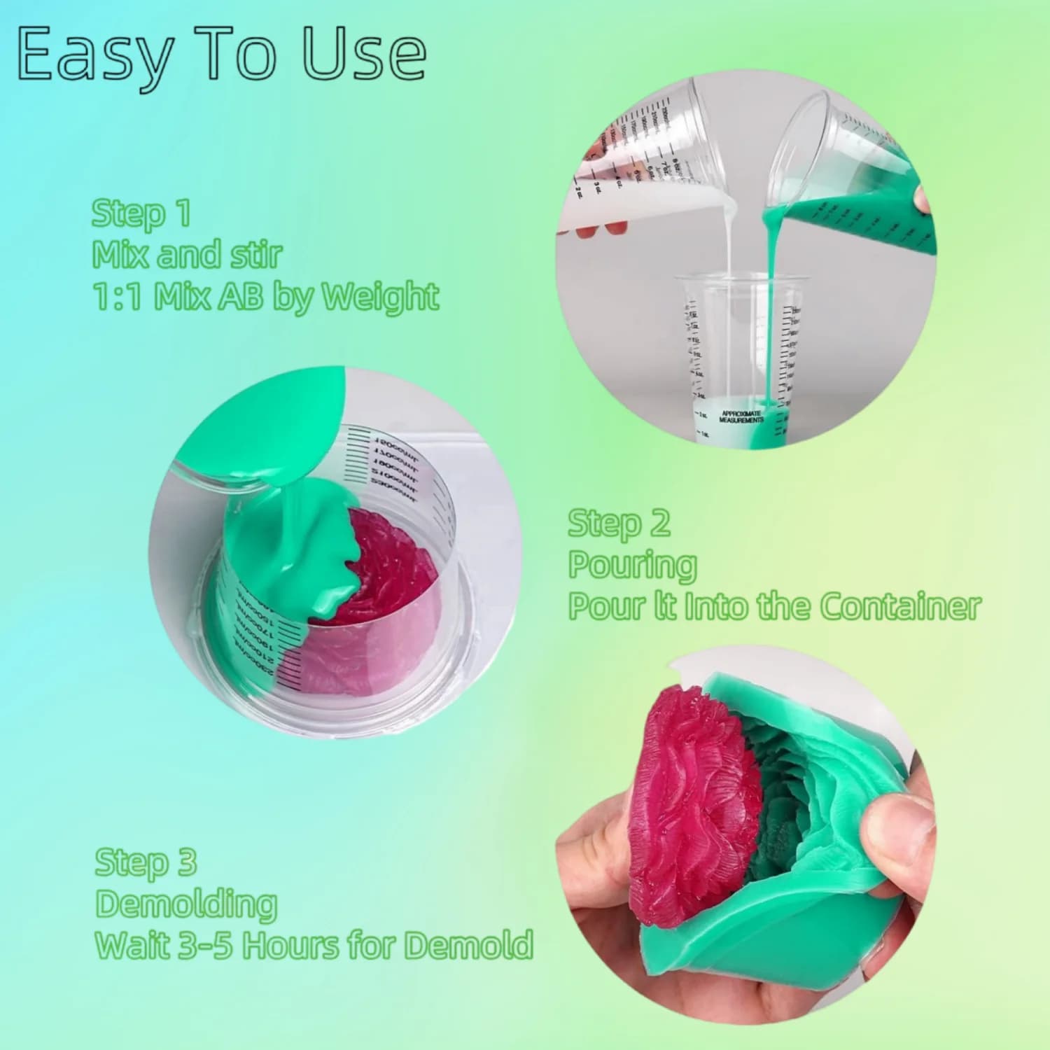 Silicone Mold Making Kit  Non-Toxic Liquid Mold Making Silicone - Super Elastic Molding Silicone - Suitable for 3D Molds