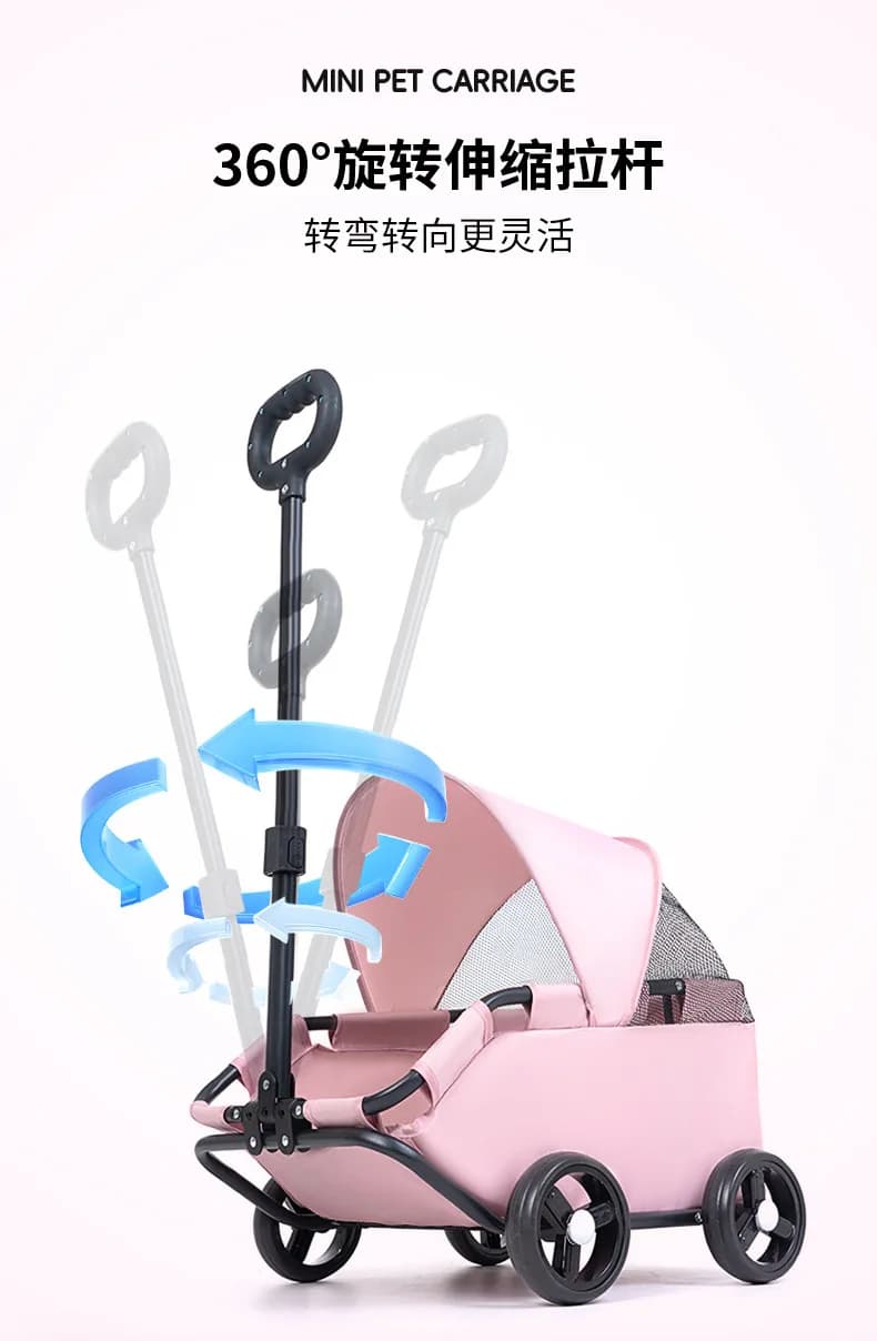 Folding Dog Stroller with Sun Cover