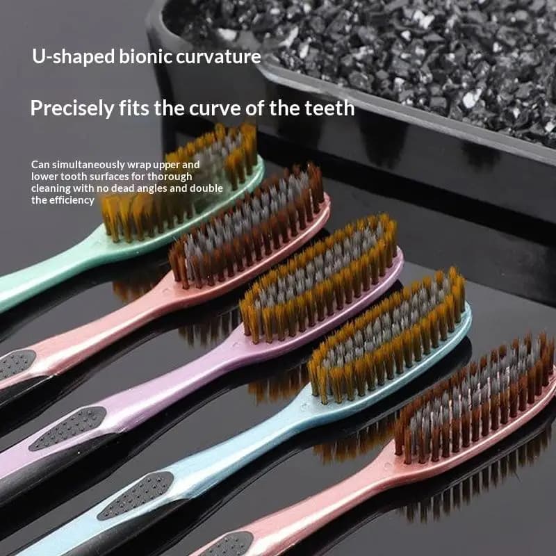Soft Bristle Toothbrush with Extended Head and Anti-Slip Handle