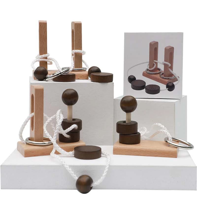 Wooden Rope Brain Teaser Puzzle
