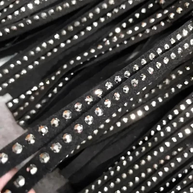 Women's High Waist A-Line Rhinestone Fringe Skirt