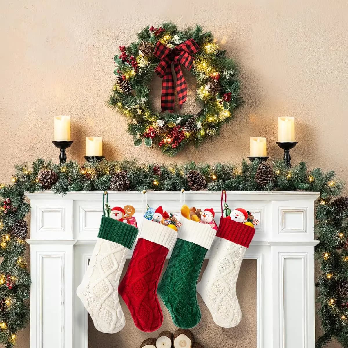 Large Knitted Christmas Stocking