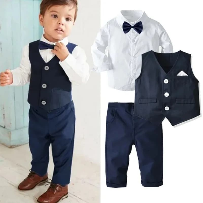 Kids Solid Formal Cotton Suit 1-6 Years