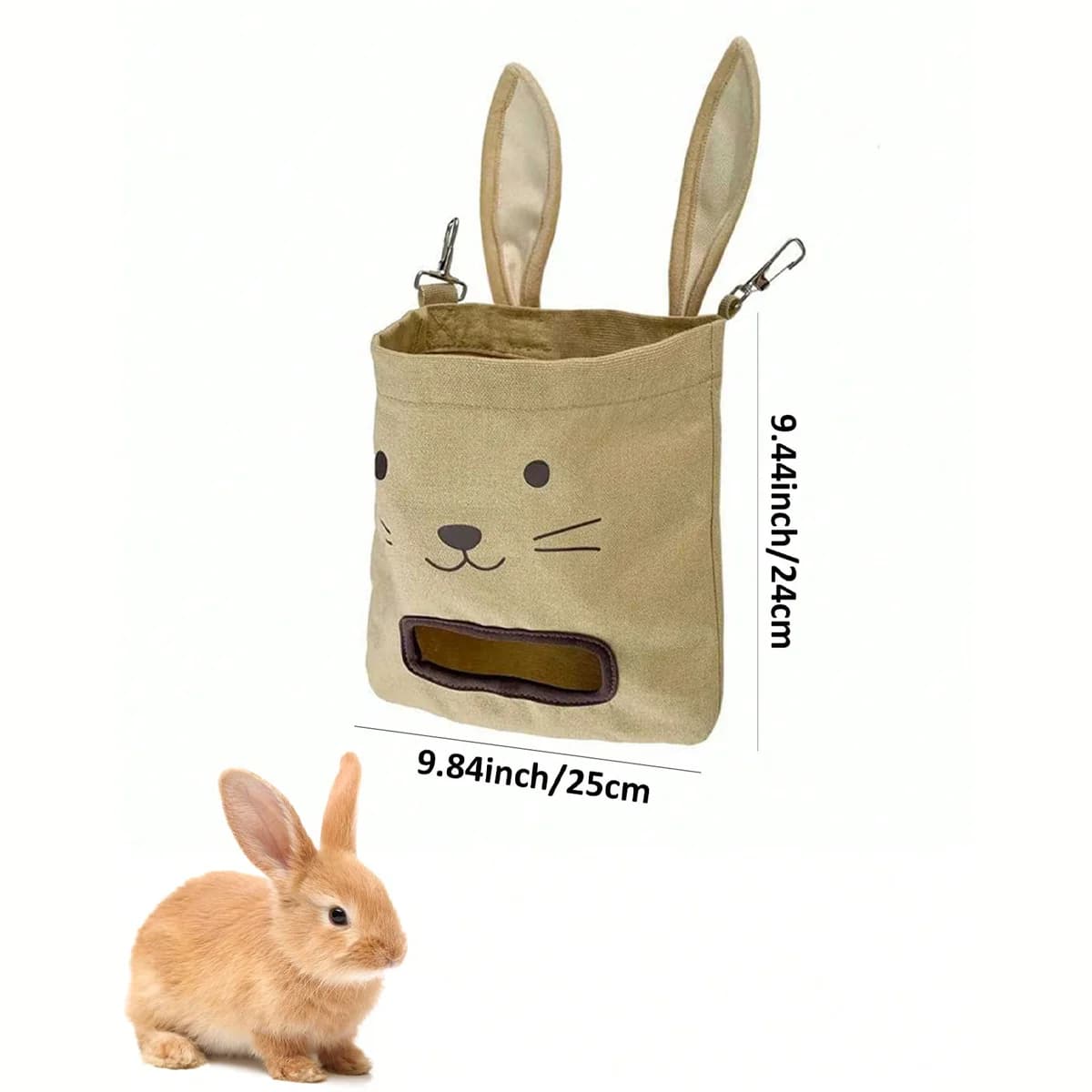 Bunny Ears Hanging Hay Bag Feeder