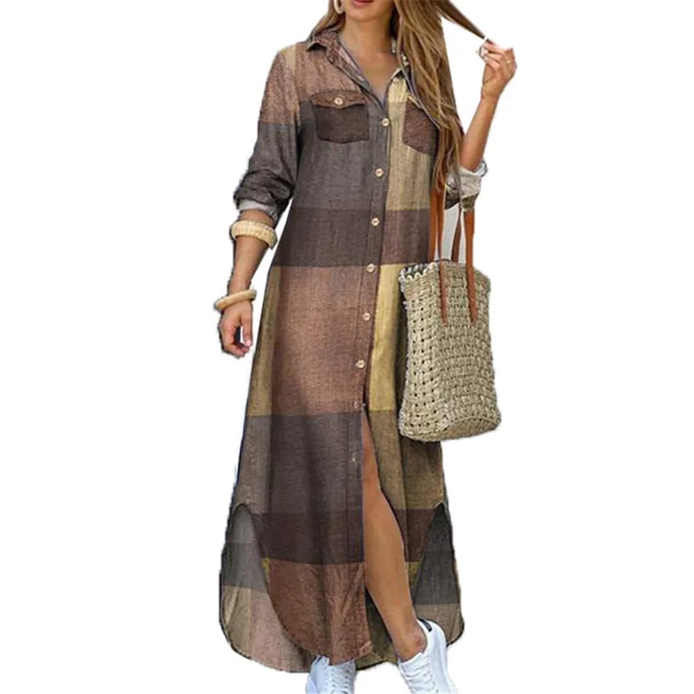 Women Dresses 2026 new fashion sexy single-breasted long dress loose lapel spring autumn women's clothing vestidoes