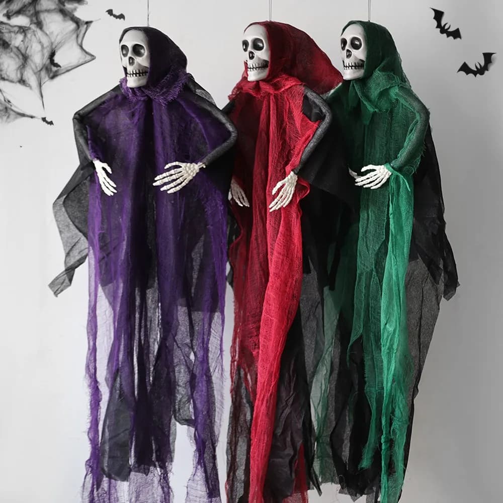 Halloween Tattered Gauze Skeleton Ghost Decoration