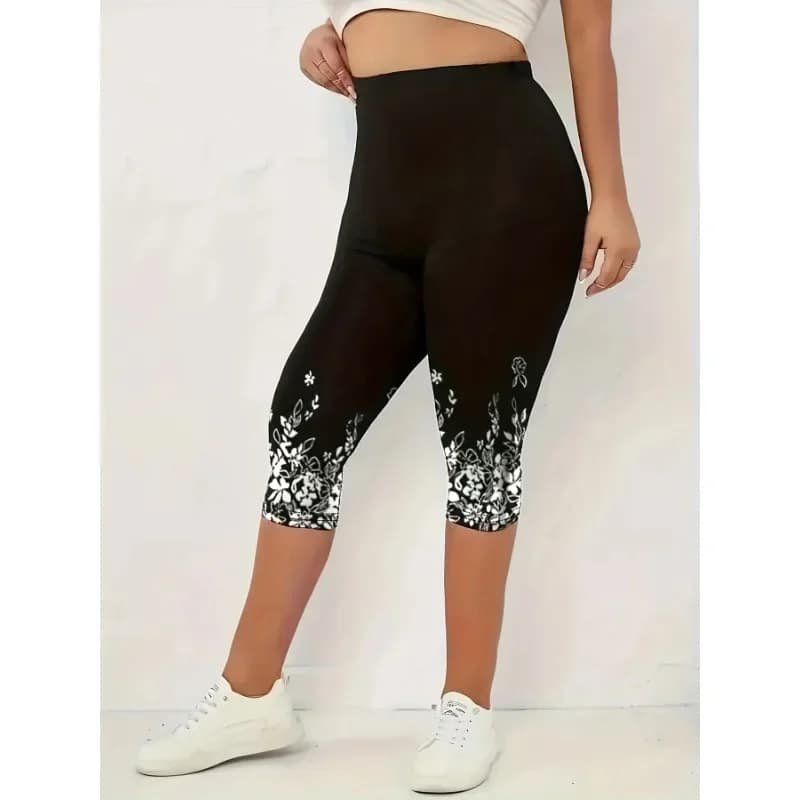 Women's High-Rise Floral Print Capri Leggings