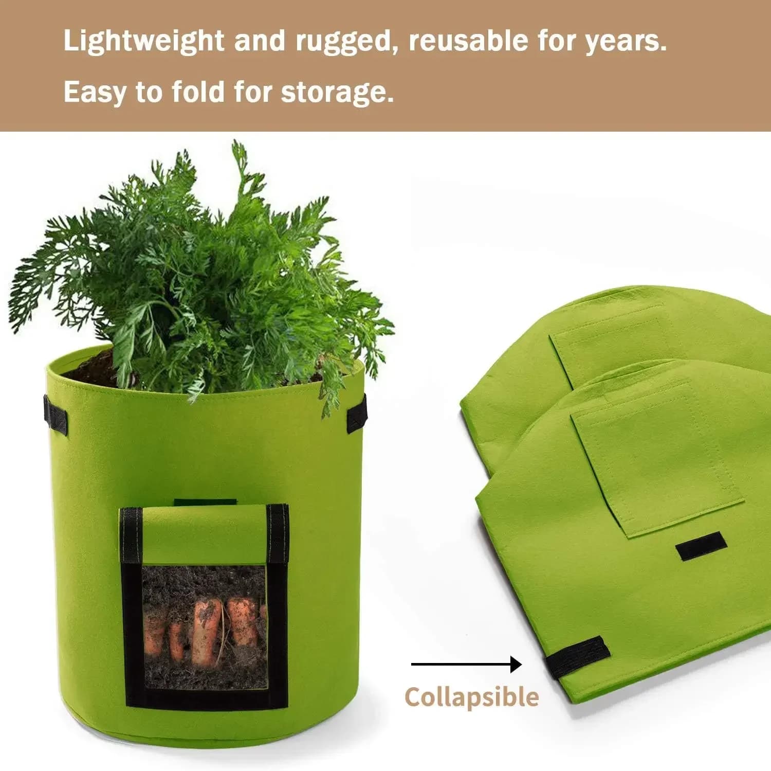 10 Gallon Grow Bags with Harvest Windows