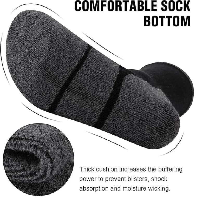 Men's Crew Socks Moisture Wicking Cushioned Work Boot 3 Pairs