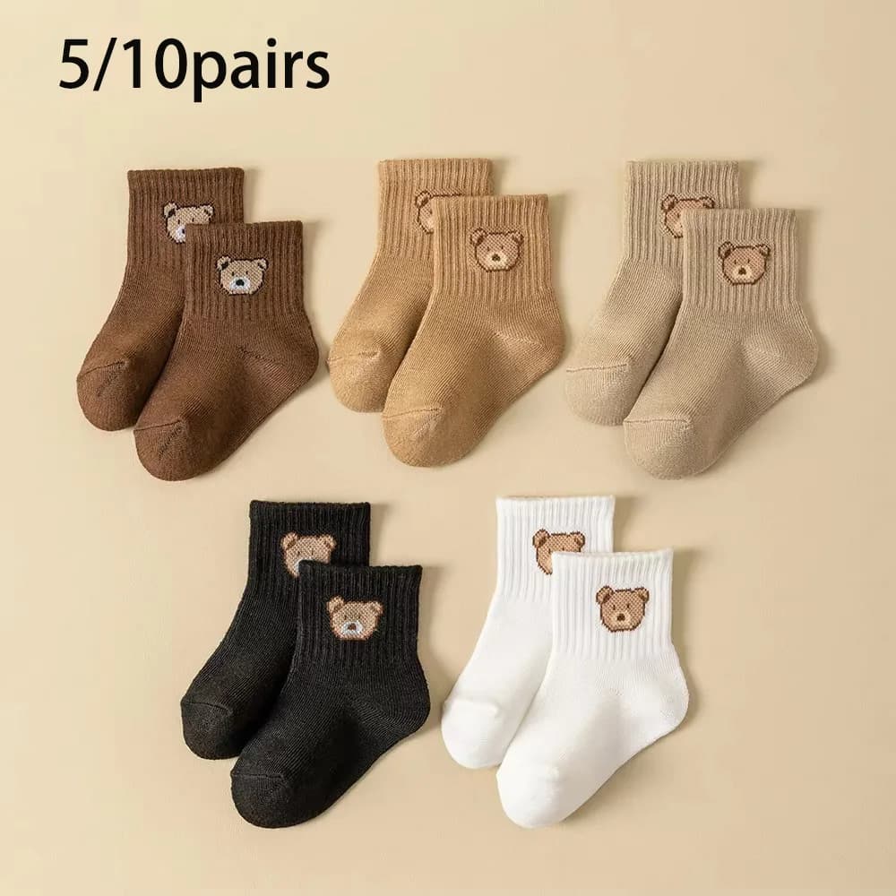 Baby Toddler Socks with Cartoon Bear Pattern