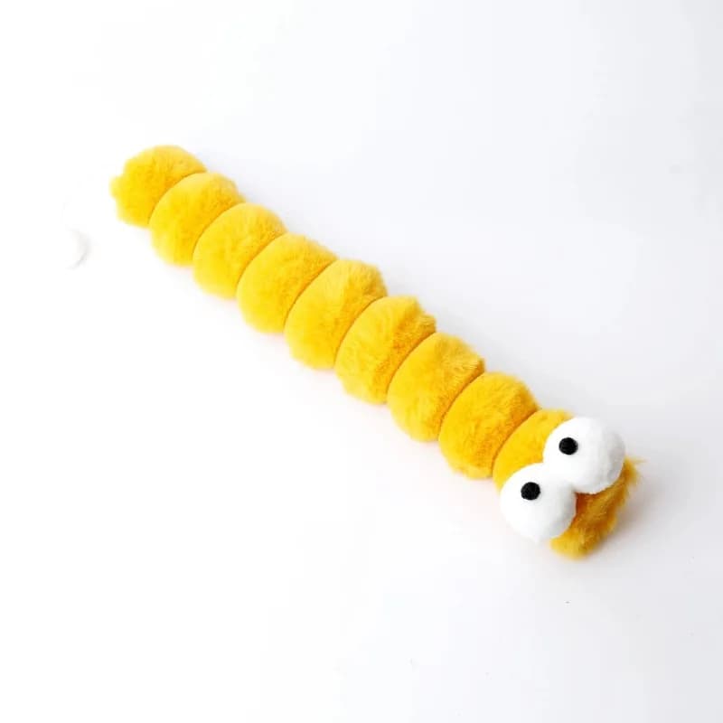 Cat Plush Chew Toy Plush Cushion Caterpillar Catnip Companionship Kitten Toy Cat Teaser Stick Interactive Cat Toy Supplies