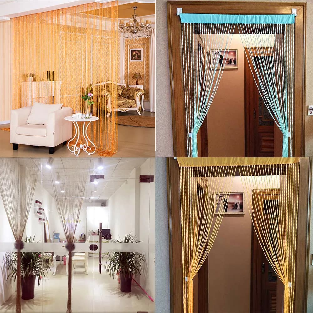String Curtain Panel With Tassel Fringe
