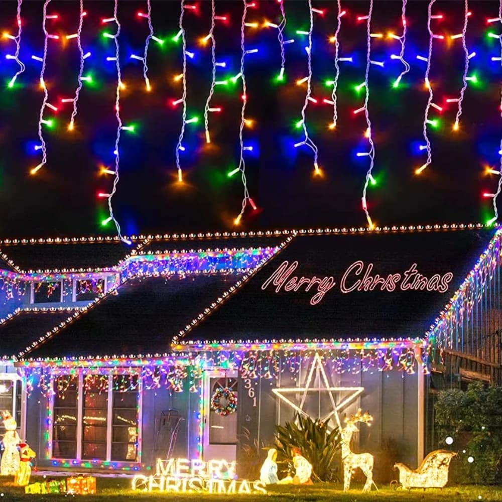 LED Icicle Curtain String Lights 5m