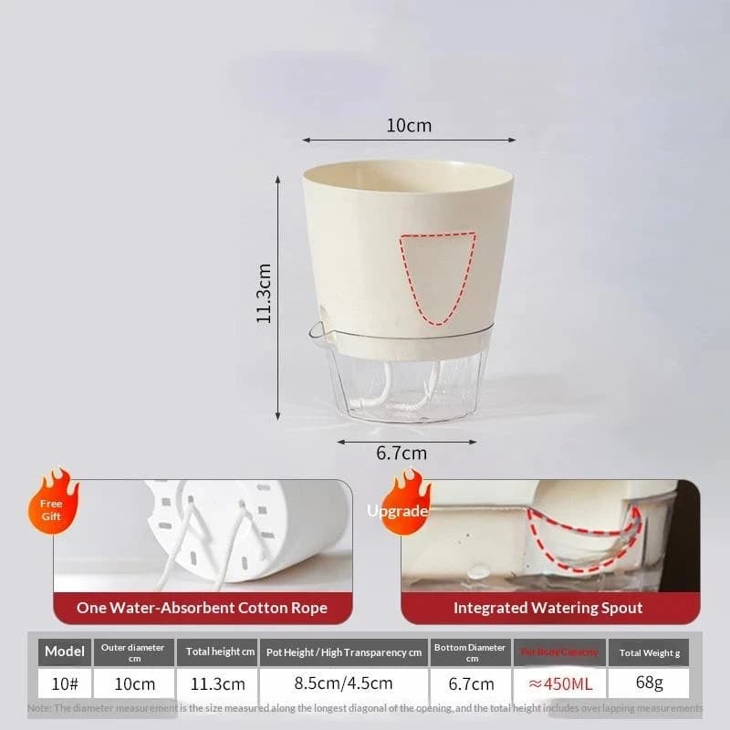 Self-Watering Plant Pot with Water Level Indicator