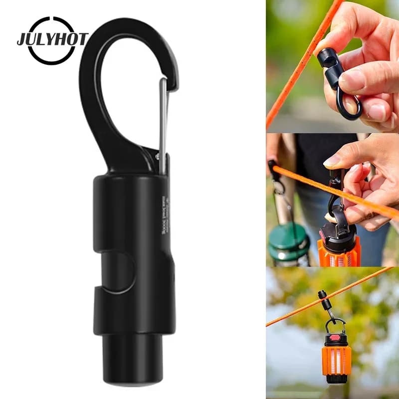 2PCS Camping Gear Durable Aluminum Alloy Tent Windproof Rope Hanger For Outdoor Camping Travel Kit Survival Buckles