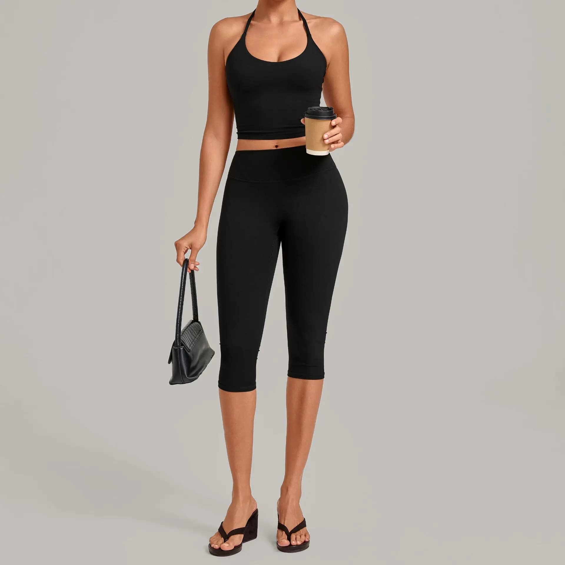 Women's High Waist Capri Yoga Set
