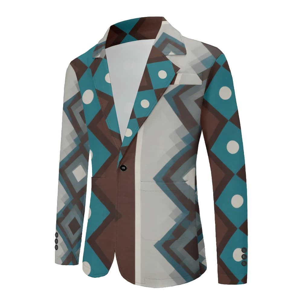 Men's Geometric Print Oversized Blazer