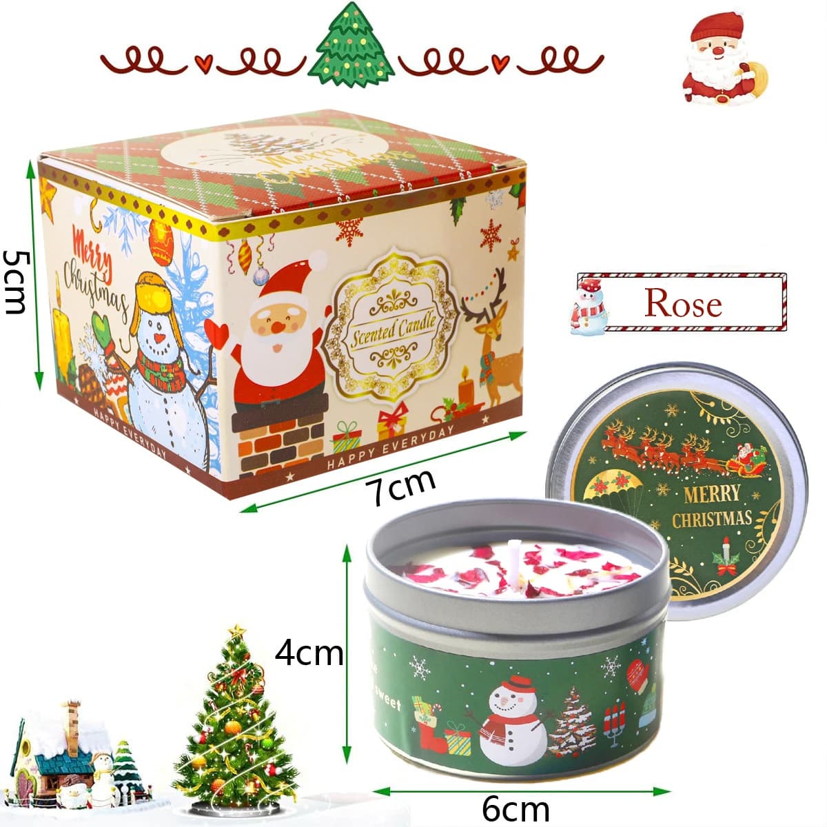 Christmas Scented Soy Wax Candle Set