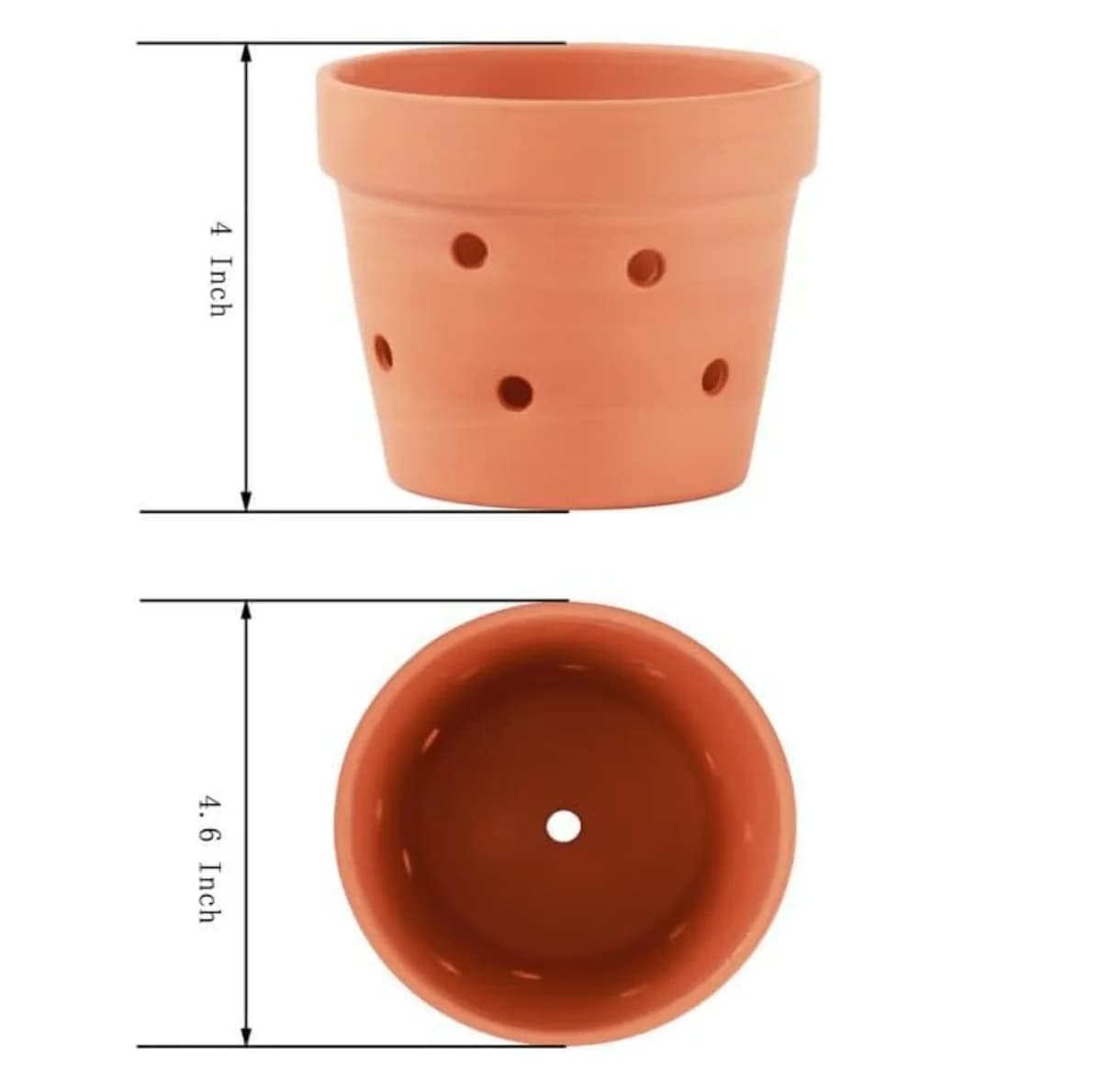 Terracotta Orchid Pots with Drainage Holes, 4.5 Inch, 6-Pack