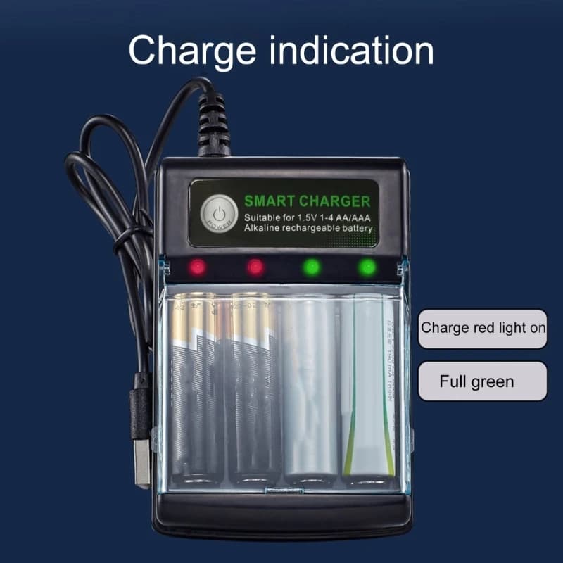 4-Slot Alkaline Battery Charger