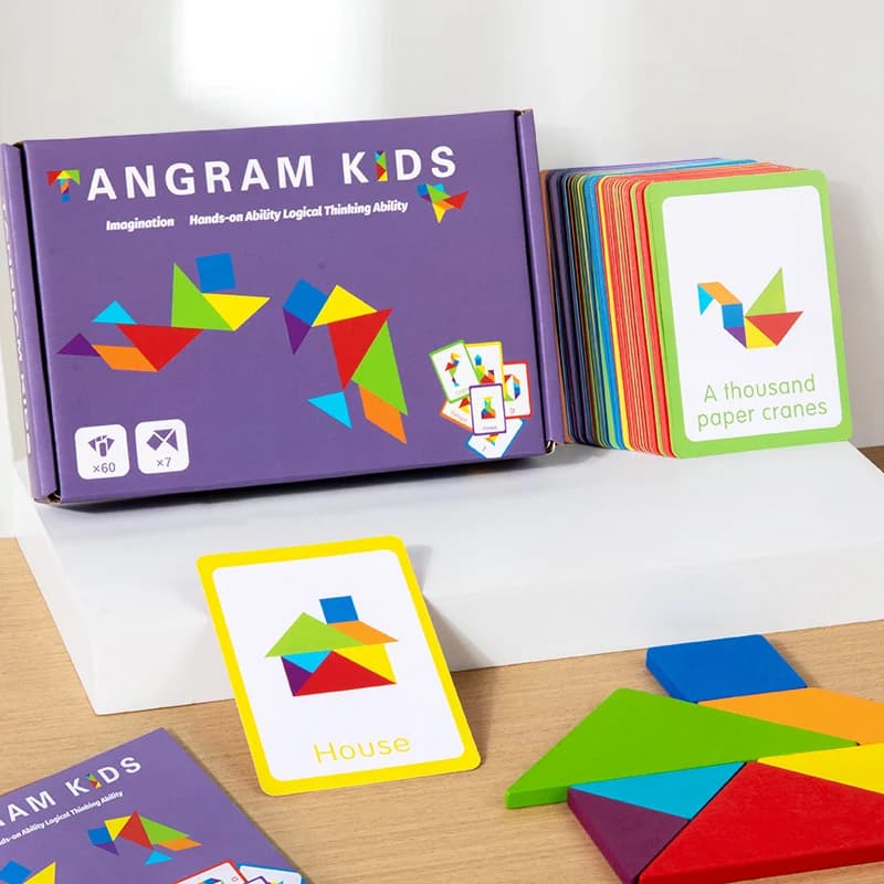 Wooden Tangram Puzzle Building Blocks