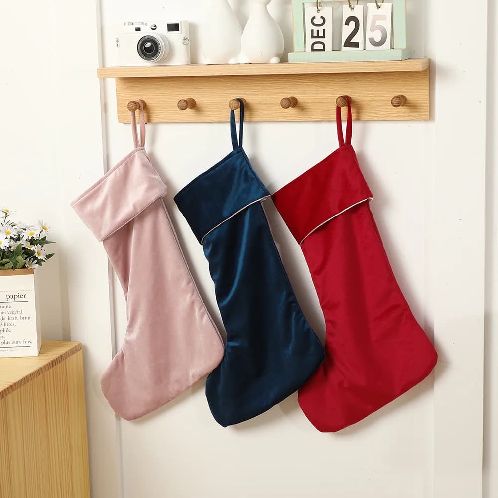 Velvet Christmas Stocking for Kids