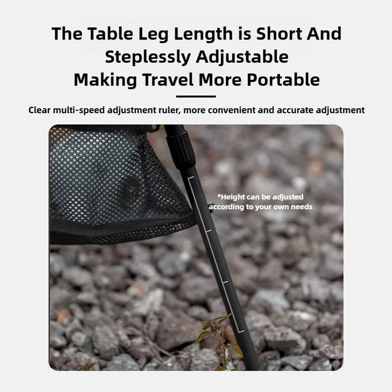 Portable Round Camping Table with Storage