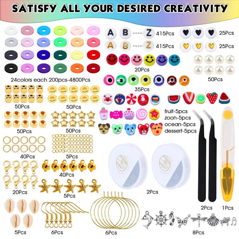 Jewelry Making Kit Glass Beads Bracelet Set