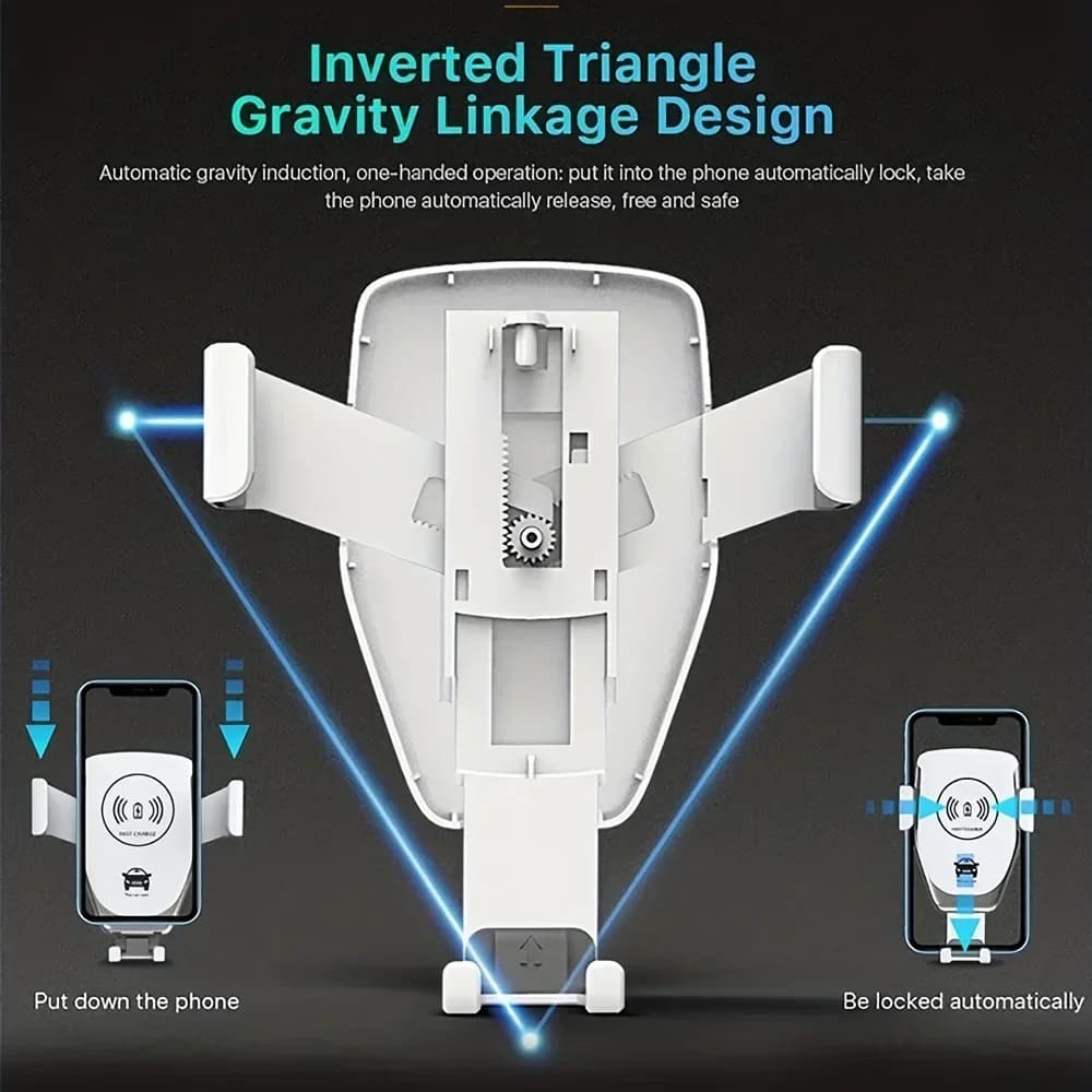 Wireless Charging Phone Car Holder Charger For iPhone 17 16 15 14 13 12 Pro Max XR Samsung Xiaomi Fast Car Wireless Chargers