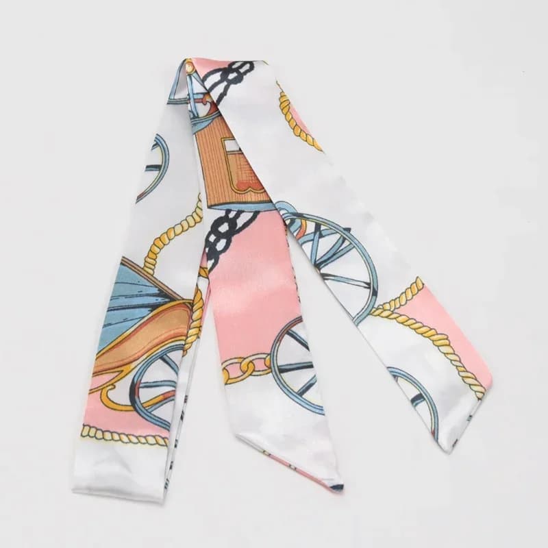 Skinny Scarf Hair Small Women Simple Style Handle Ribbon Fashion Printing Hairband Headscarf Beautiful Scarves Bags for Women