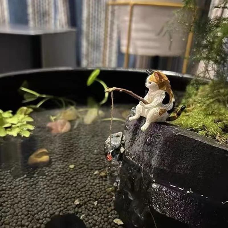 Cartoon Fishing Ornament Aquarium Decoration