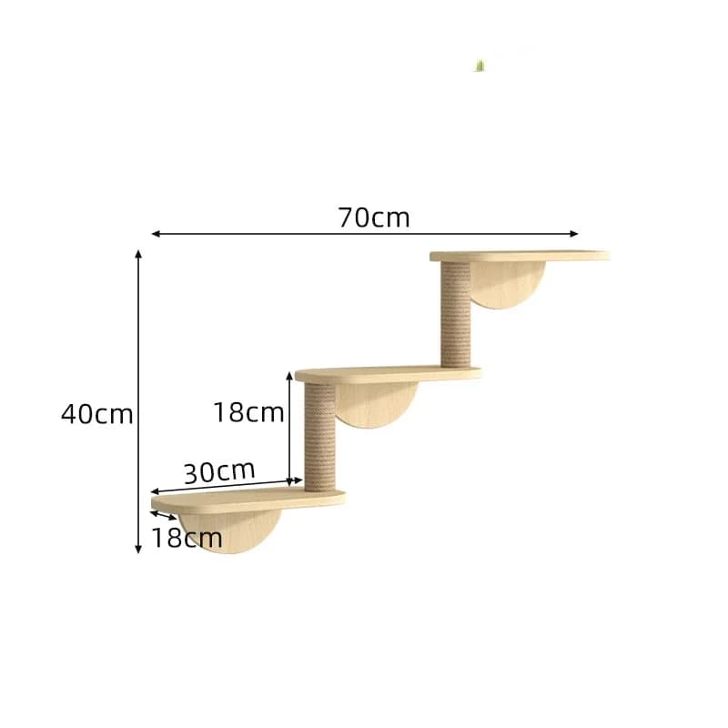 Wooden Wall Climbing Set for Cats