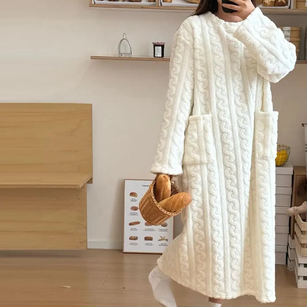 Women's Coral Velvet Winter Nightgown