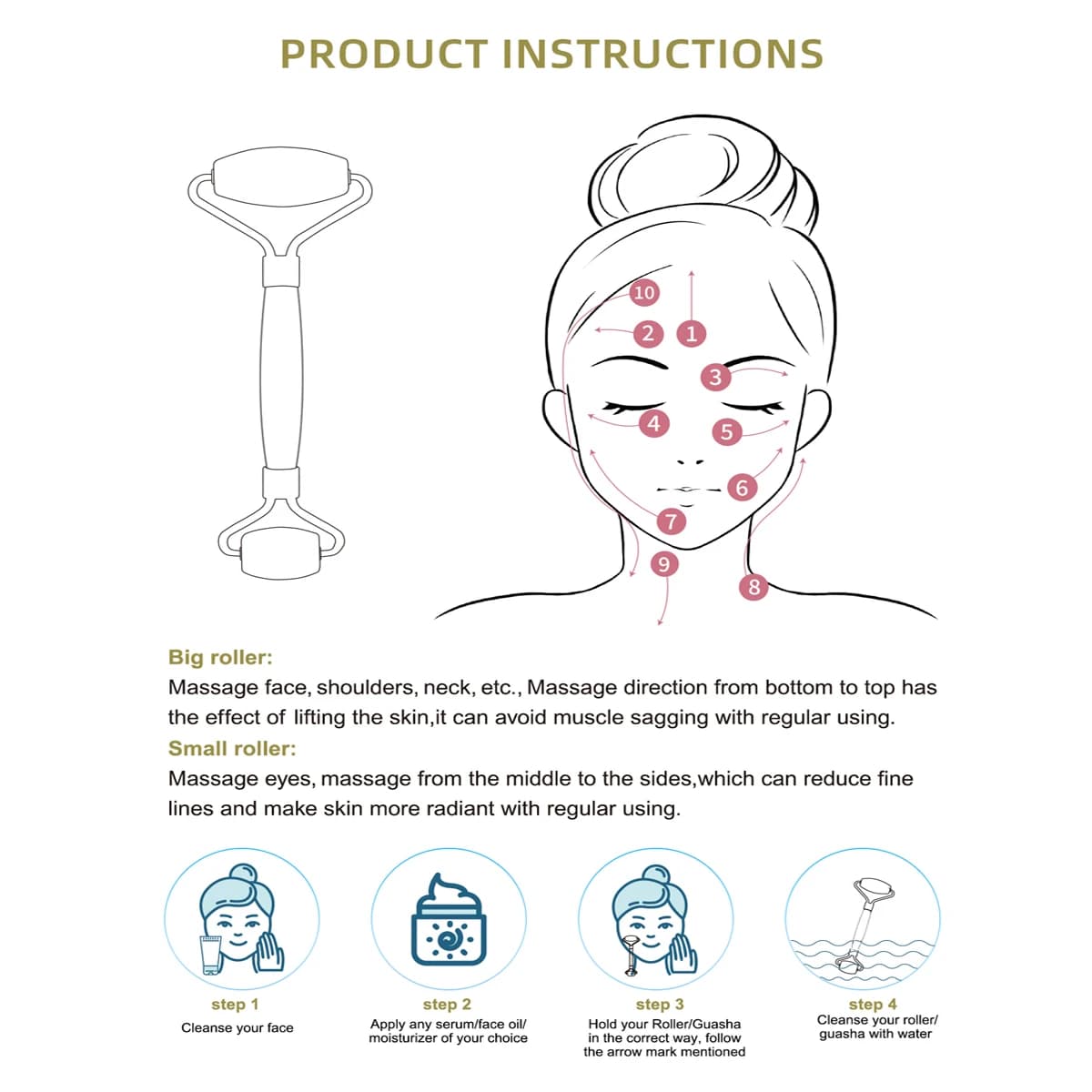 Natural Jade Roller Facial Massager