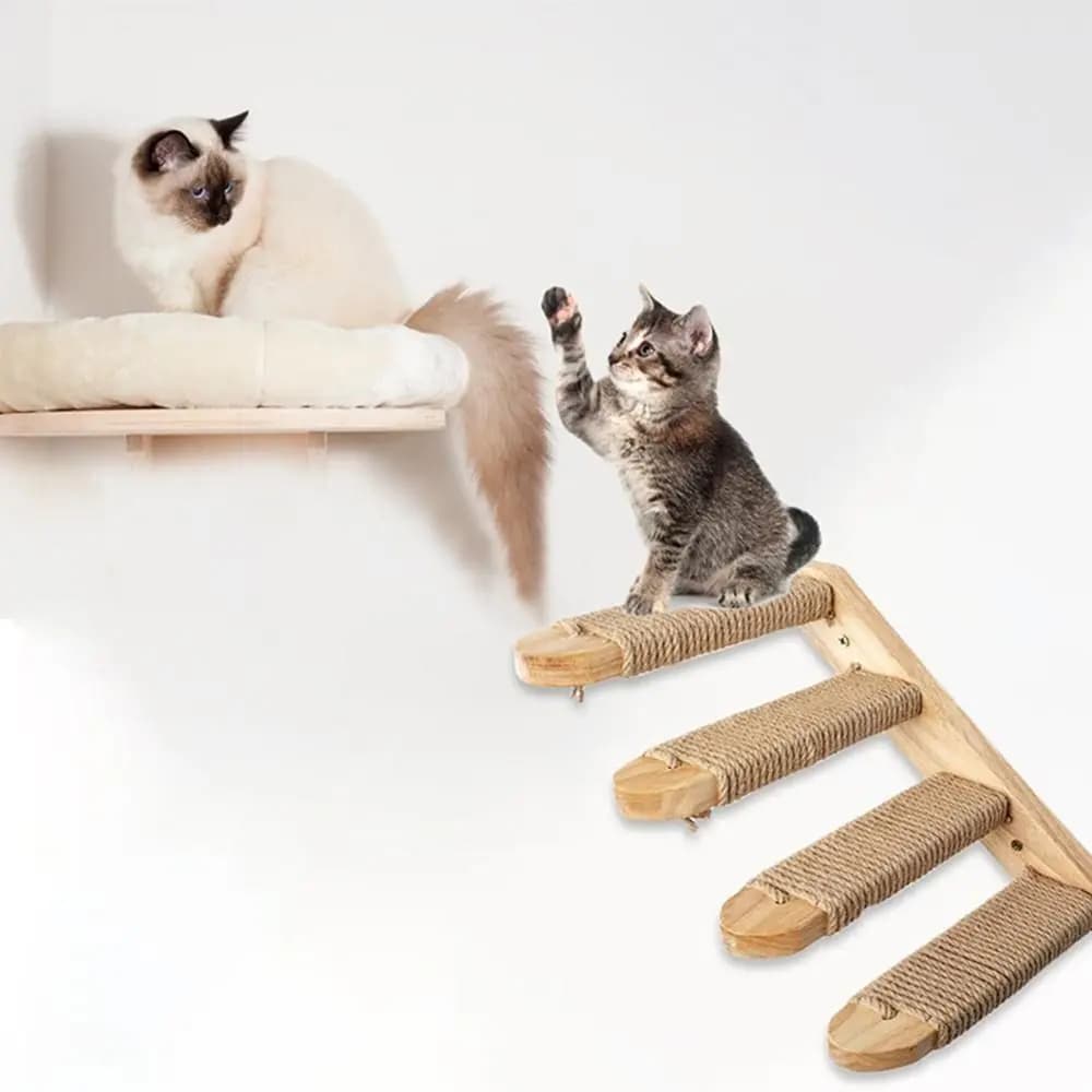 Wooden Wall-Mounted Cat Climbing Shelves