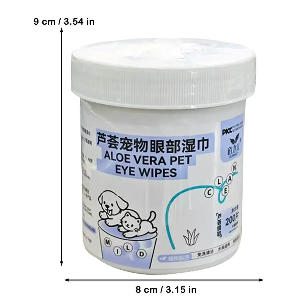 Pet Cleaning Wipes 200Pcs/Tub Non-Woven Fabric Dog Eye Wipes Tear Stain Remover EDI Water Gentle Cat Wipes For Pet Grooming