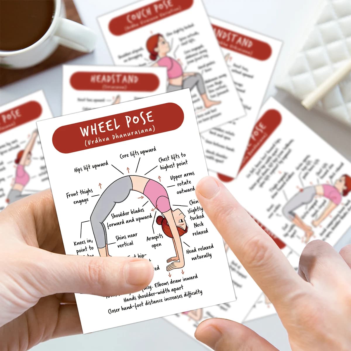 40 Yoga Pose Instruction Cards