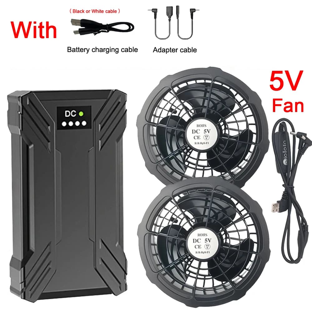 Dual-Mode Power Bank with Cooling Fan and Heated Vest Support