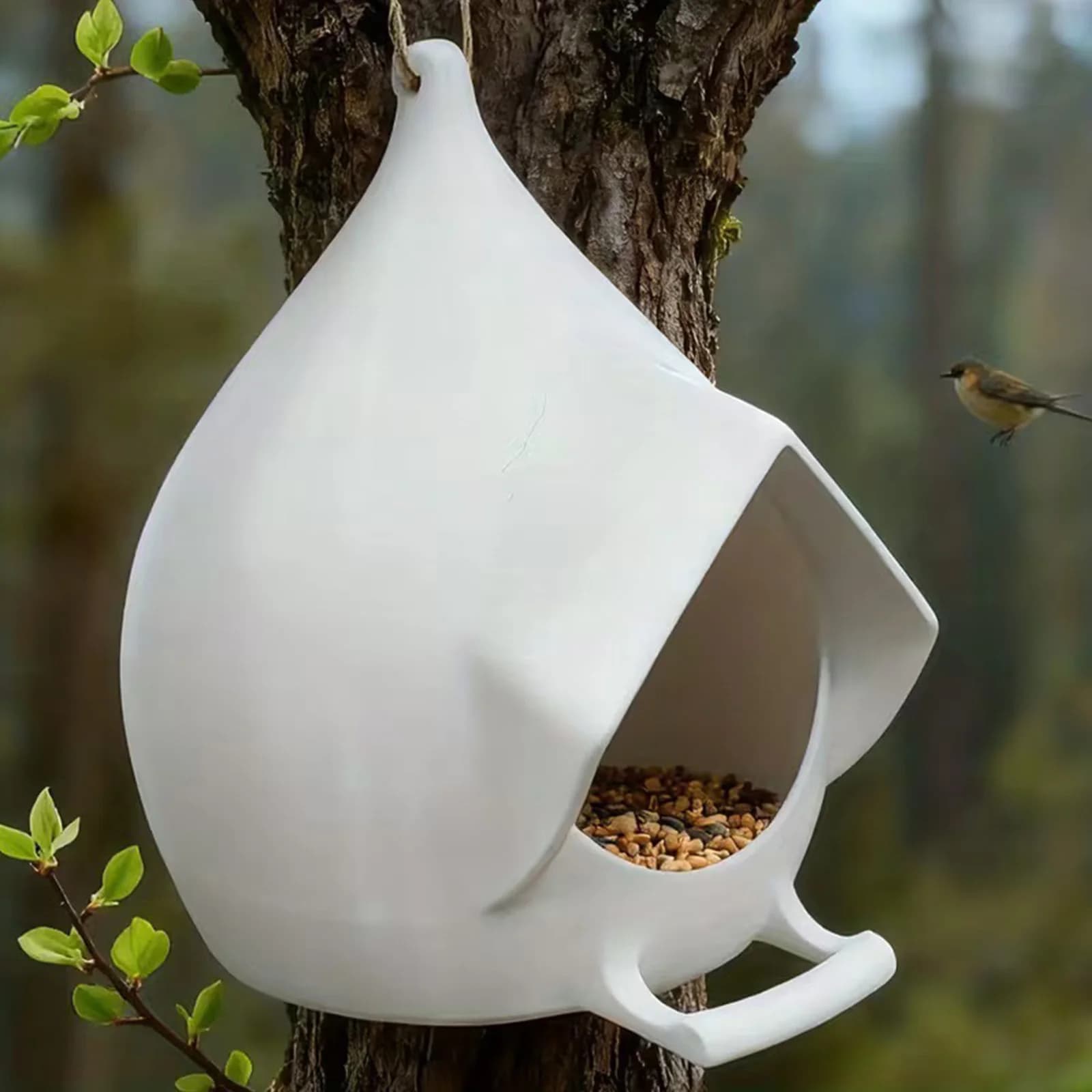 Hanging Bird Feeding Station with Rain Roof