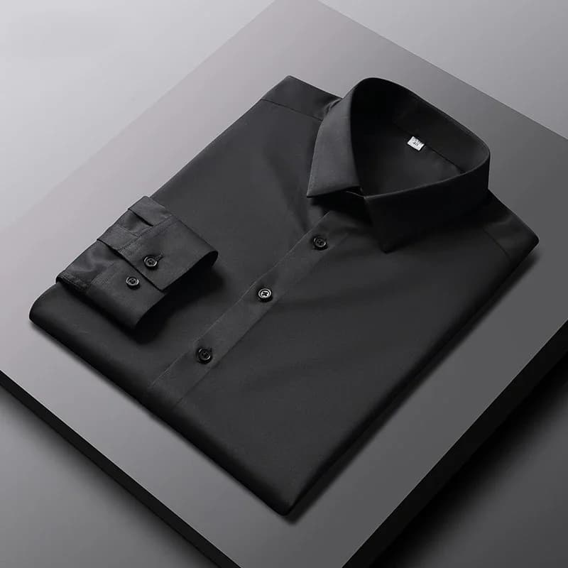 Men's Long Sleeve Wrinkle Resistant Solid Shirt