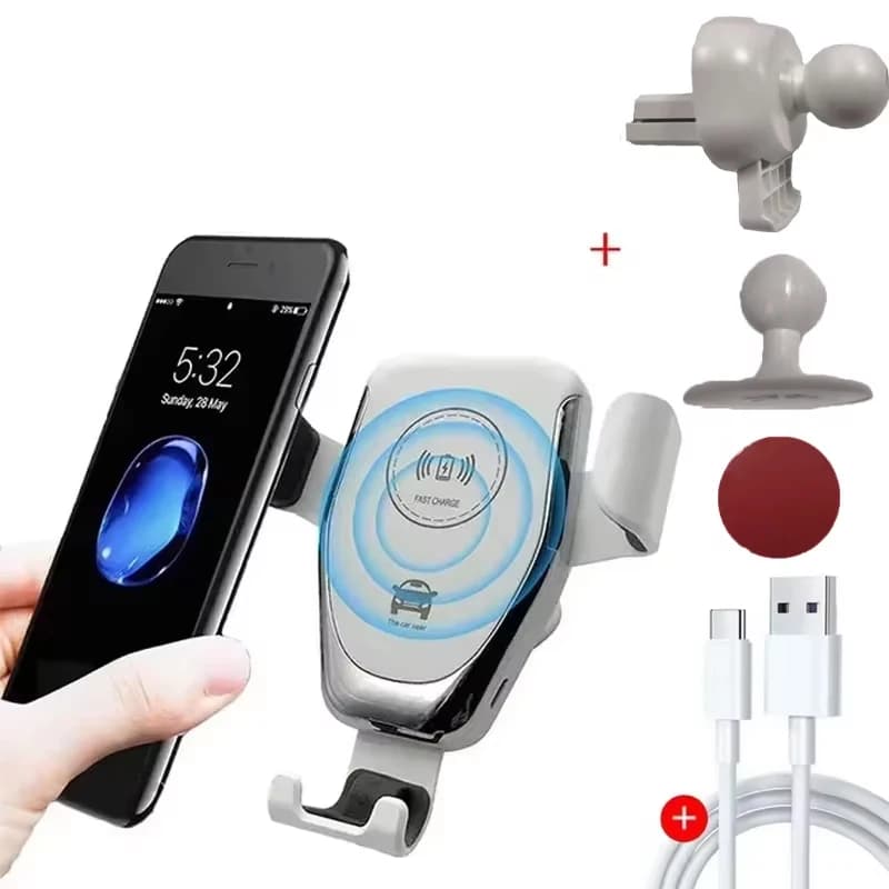 Wireless Charging Phone Car Holder Charger For iPhone 17 16 15 14 13 12 Pro Max XR Samsung Xiaomi Fast Car Wireless Chargers