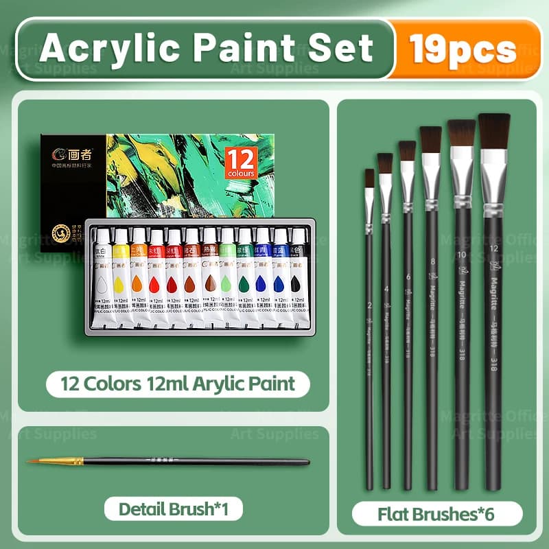 Acrylic Paint Set with Brushes