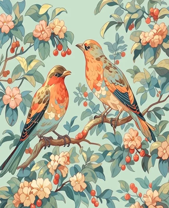Paint By Numbers Bird Illustration Art Kit