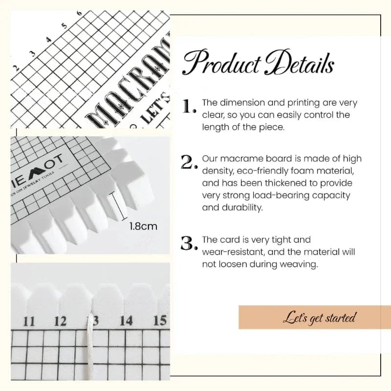Macramé Project Board with Grid Lines
