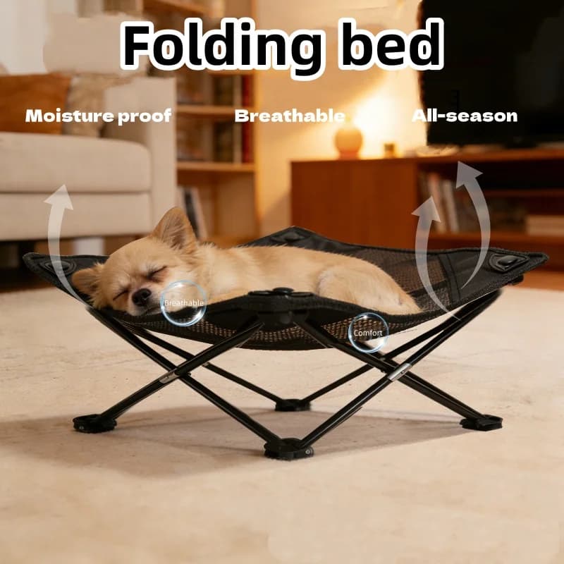 Elevated Folding Pet Bed for Cats and Dogs