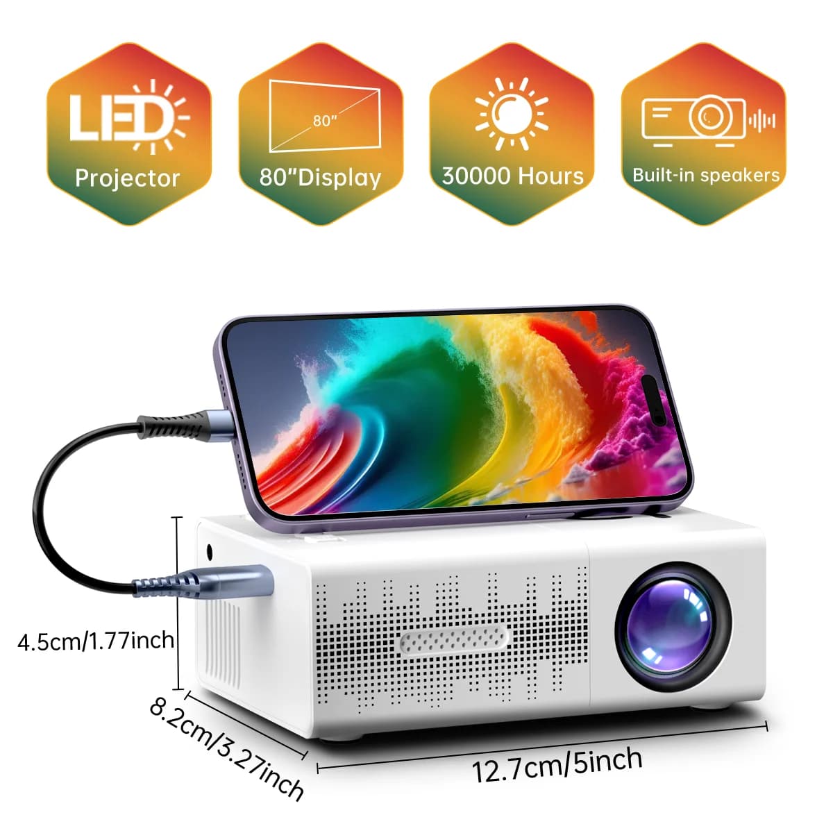 Mini Projector Z1 Manual Focus Home Theater Projector with HDMI USB AV 3.5mm Audio Projector Projecteur Vidéo