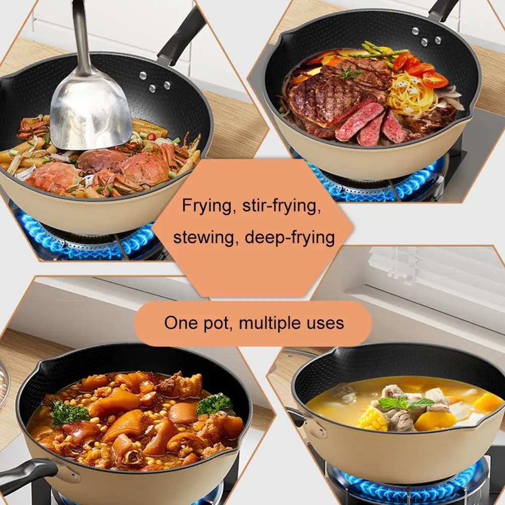Honeycomb Non-Stick Wok Pan