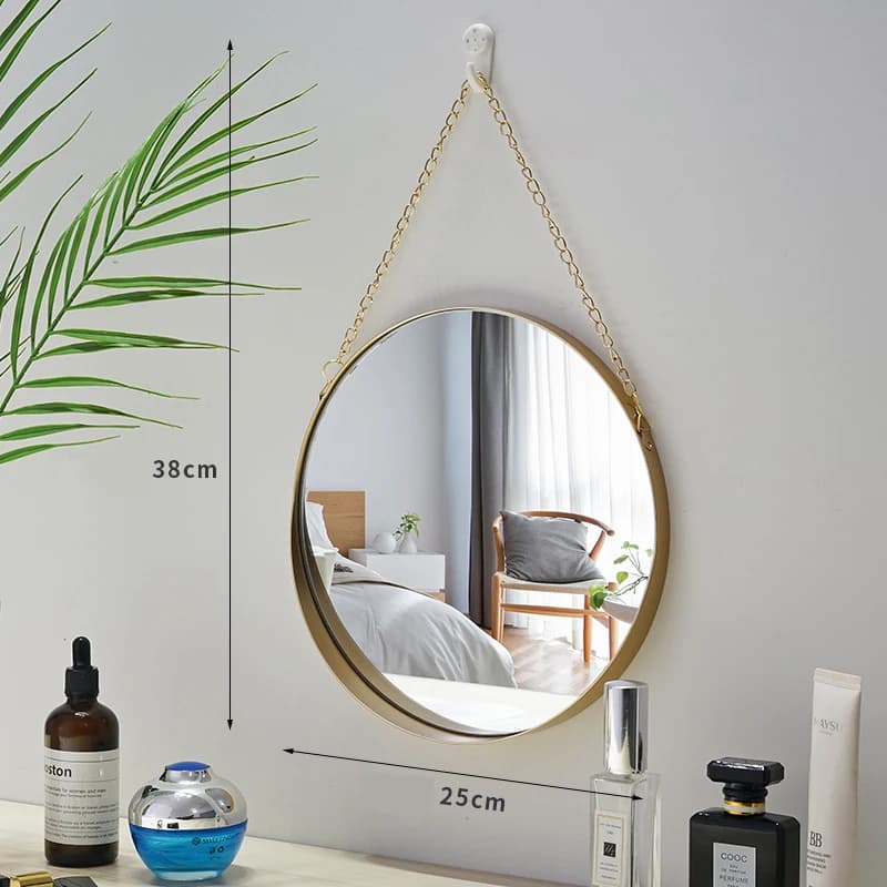 Round Stainless Steel Wall Mount Bathroom Mirror
