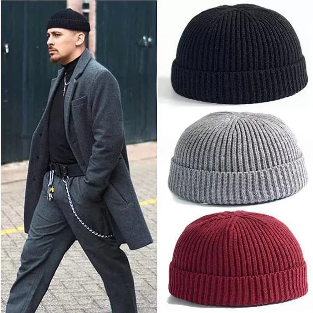 Wool Knit Beanie Cap